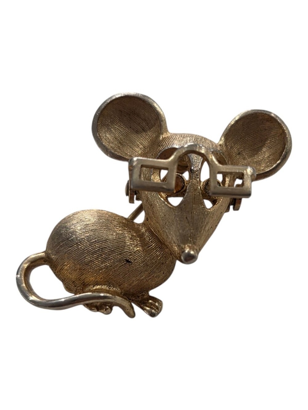 Vintage Avon 1973 "Spectacular Mouse" Brooch Moveable Glasses Pin